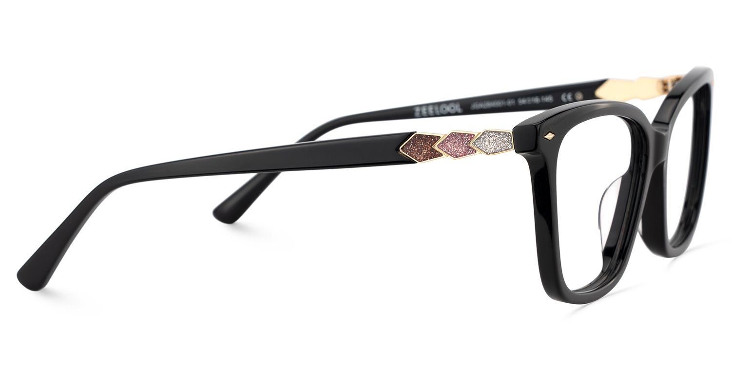 Theo Acetate Black Frame Glasses with Square Shape | ZEELOOL Canada4