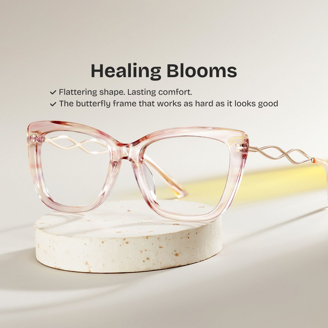 Remi Watercolor Glasses - Women Pink Butterfly Frames | ZEELOOL0