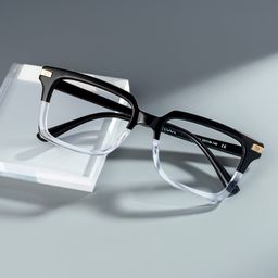 Langston Rectangle Black-Clear Glasses0
