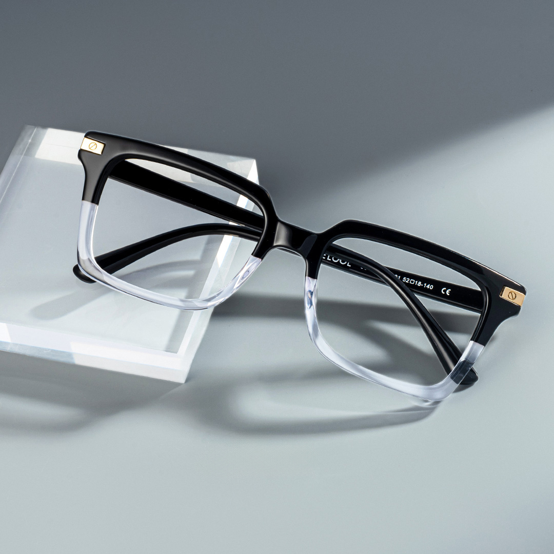 Men's Square Frames With Black And Crystal Color0