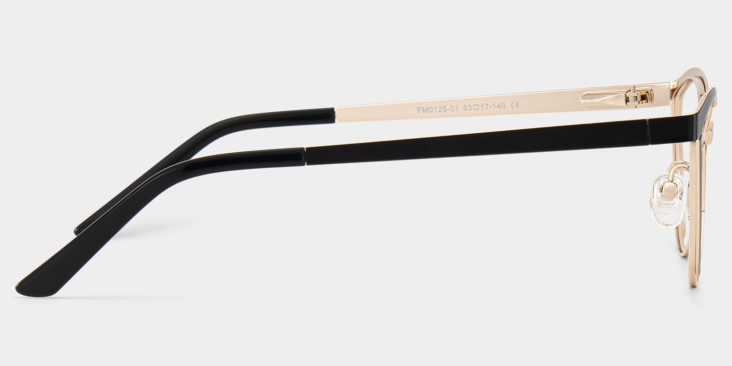 Sydney Cat Eye Metal  Black Frame Glasses | ZEELOOL Canada3