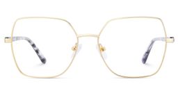 Billie Geometric Gold Glasses0