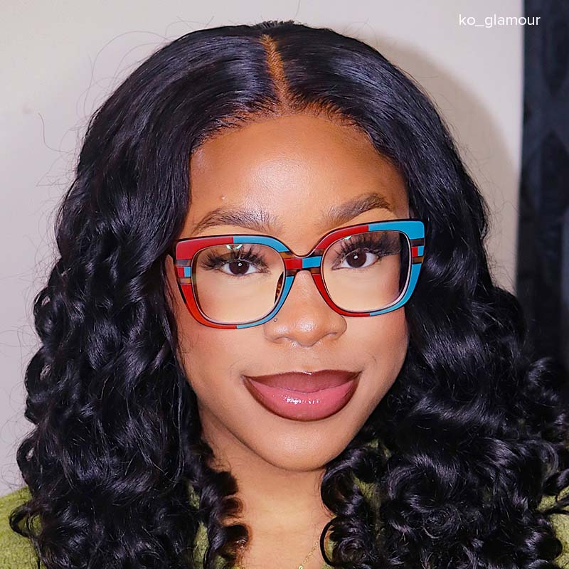 Brenda Square Blue-Red Glasses | ZEELOOL Canada5