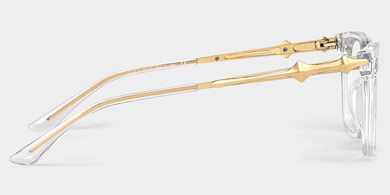 Reese clear glasses with gold rims Online | ZEELOOL3