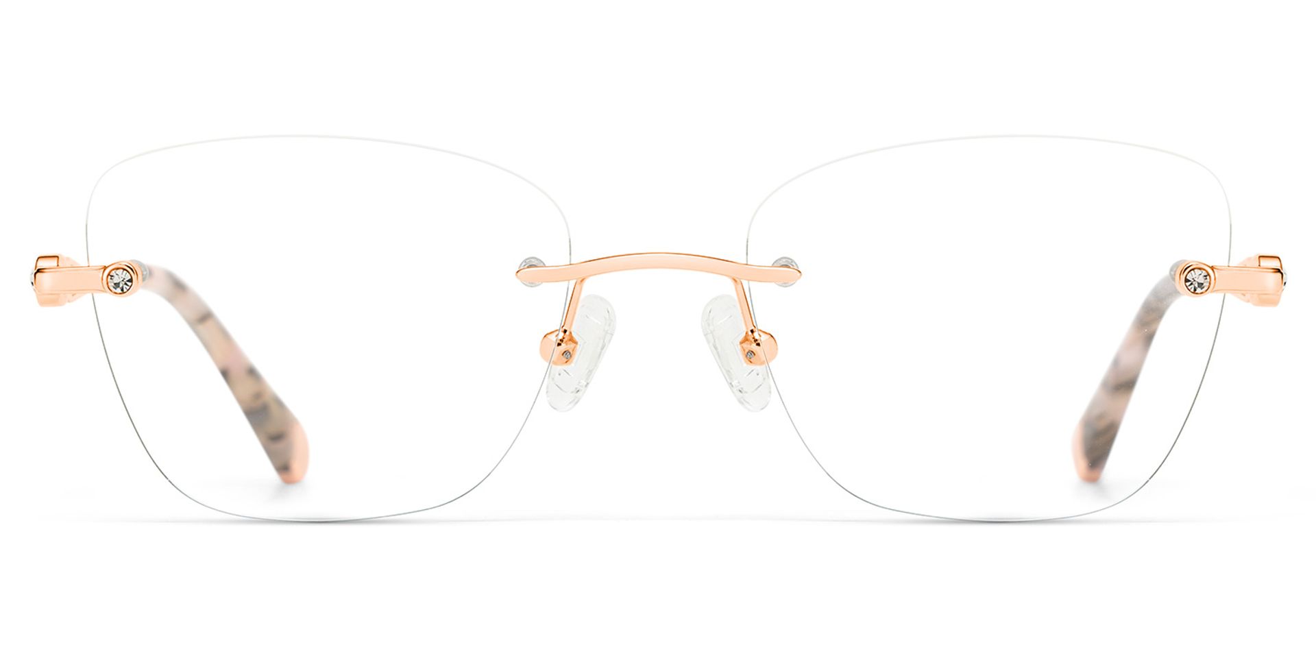 Rectangle Rose Gold Eyeglasses- Seth Metal Frame Glasses1