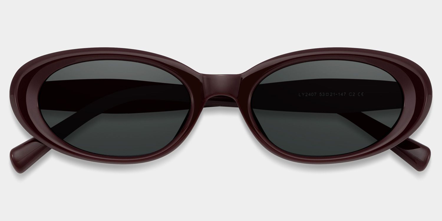 Zion Purple Frame Sunglasses with Oval Style | ZEELOOL CA1