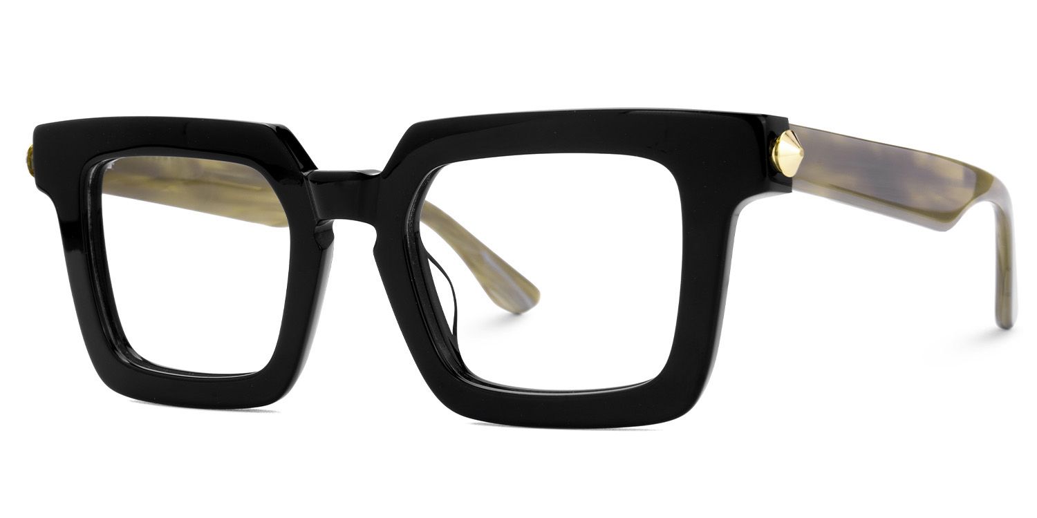 Ruthann Eco Acetate Black Square Frame Glasses Men's | ZEELOOL Canada2