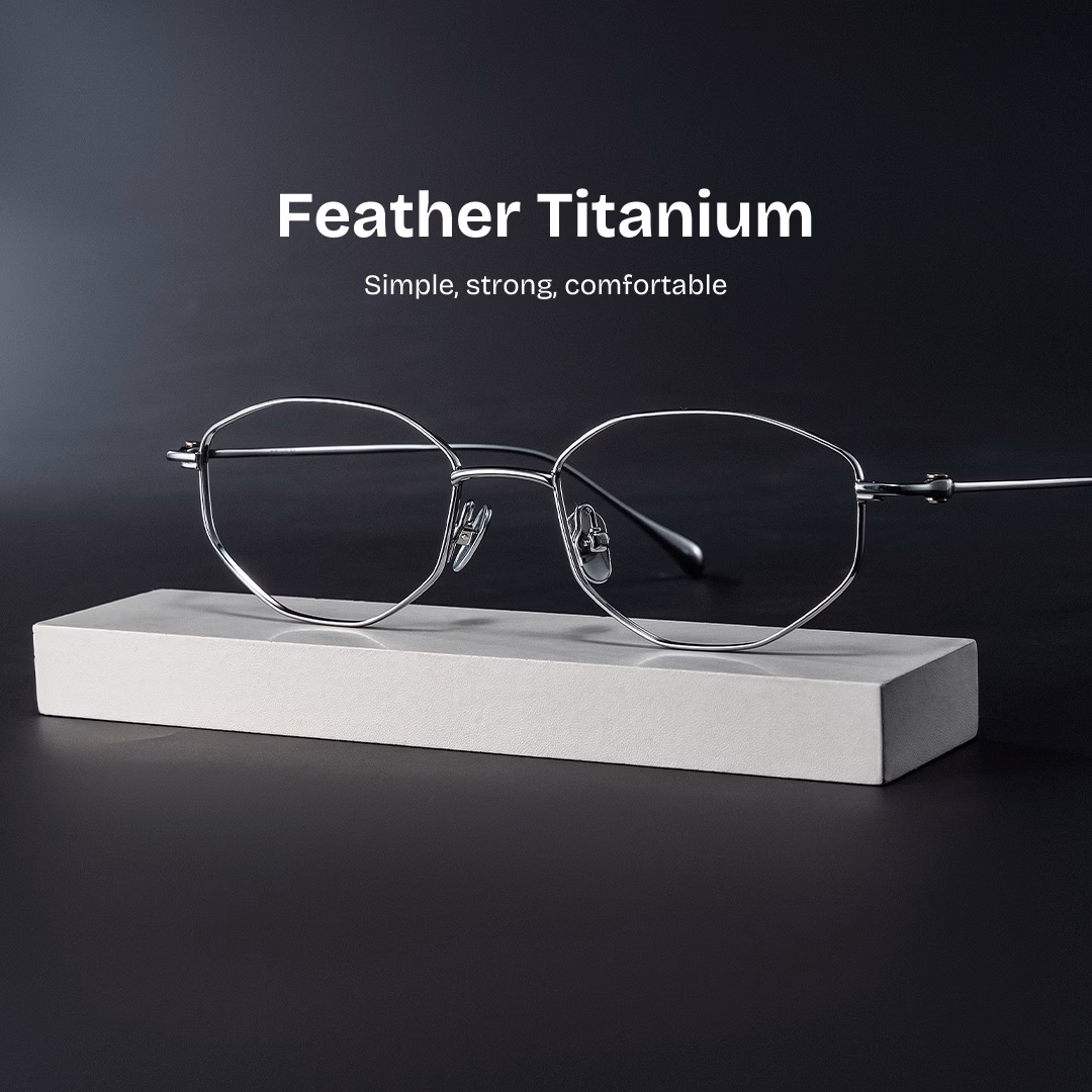 ZEELOOL Everett Geometric Silver Glasses