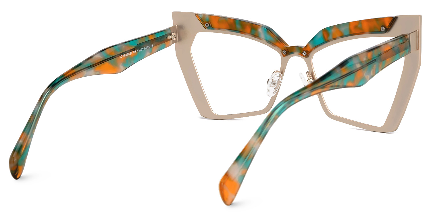 Chrishana Designer Eyeglasses in Butterfly Orange-Tortoise Frame3