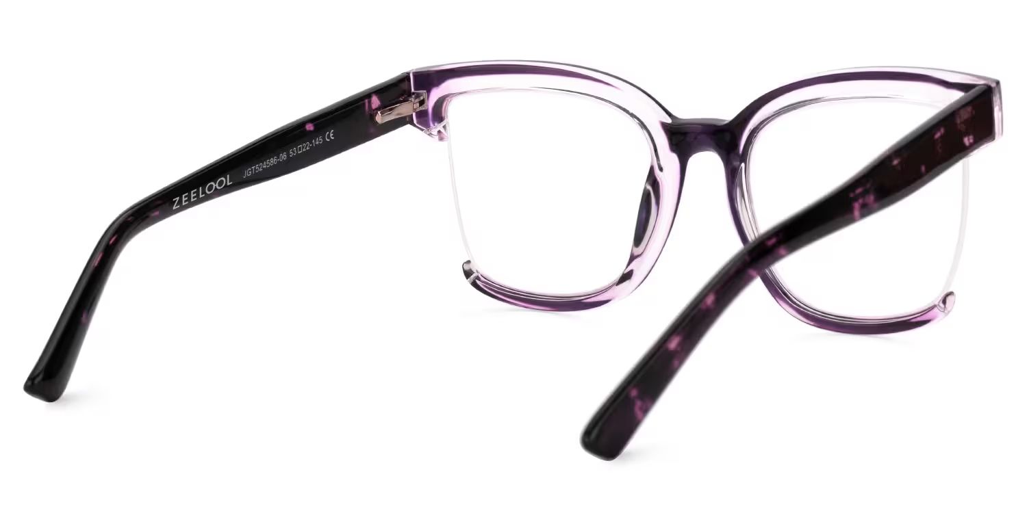 Square Cadogan Purple Color Frame Glasses | ZEELOOL Canada3
