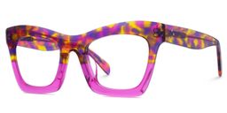 Benitez Square Neon Pink Glasses1