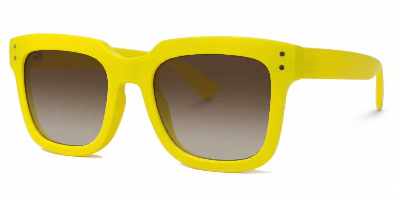 Liizbeett Square Yellow Frame Glasses | Zeelool Optical1