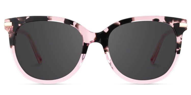Mailyn Pink Tortoise Round Sunglasses