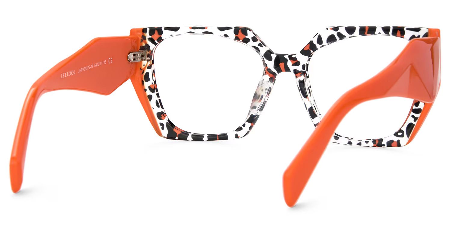Affordable Hexagonal Orange Tortoiseshell Glasses4