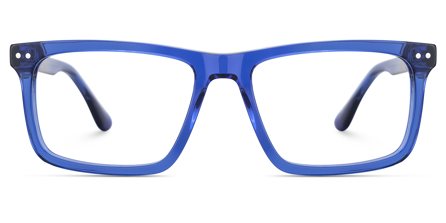 Emerson Eyeglasses in Rectangle Blue Frame | ZEELOOL Canada1