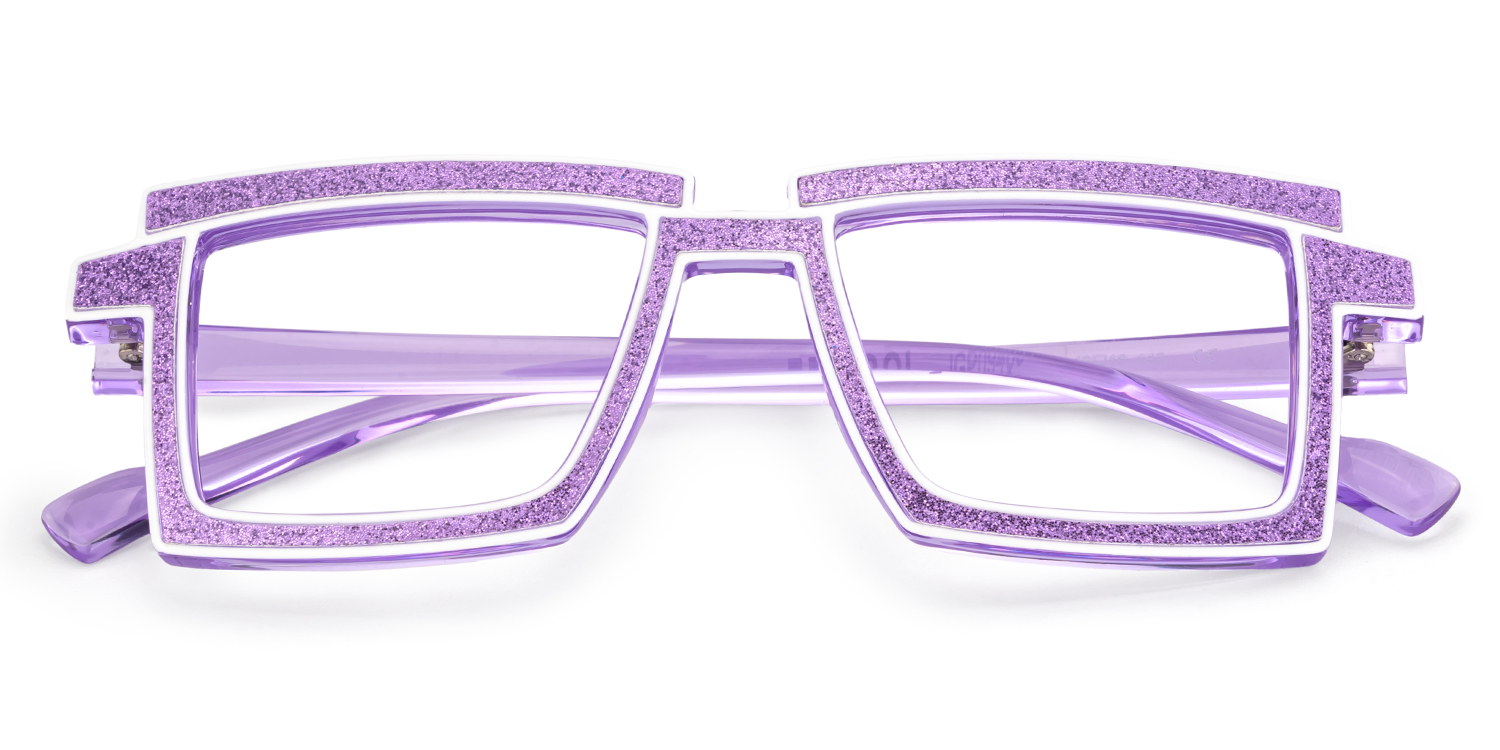 Zephyr Rectangle Lavender Glasses2