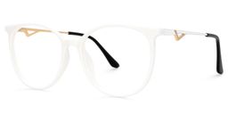Chanty Round White Glasses1