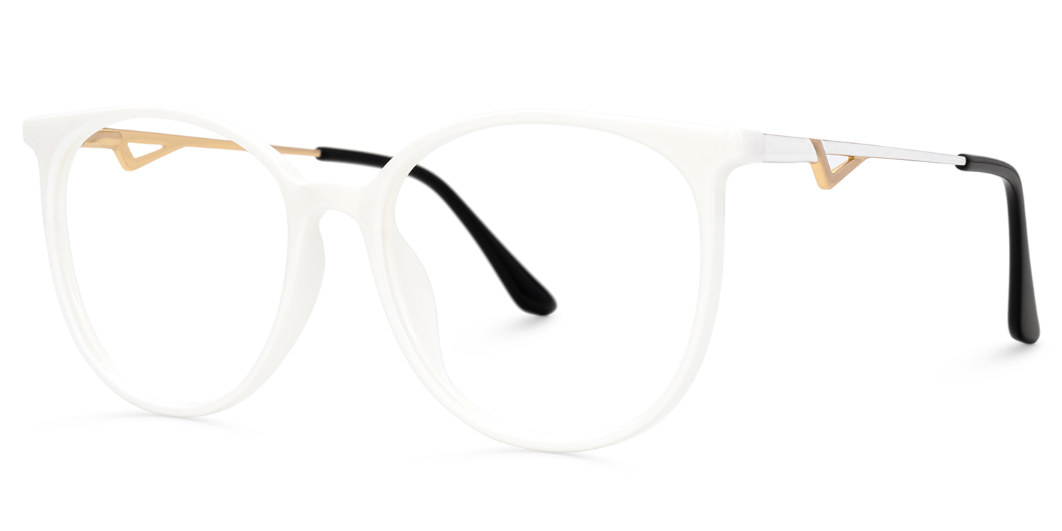 Chanty Round White Thin Frame Glasses | Zeelool Optical1