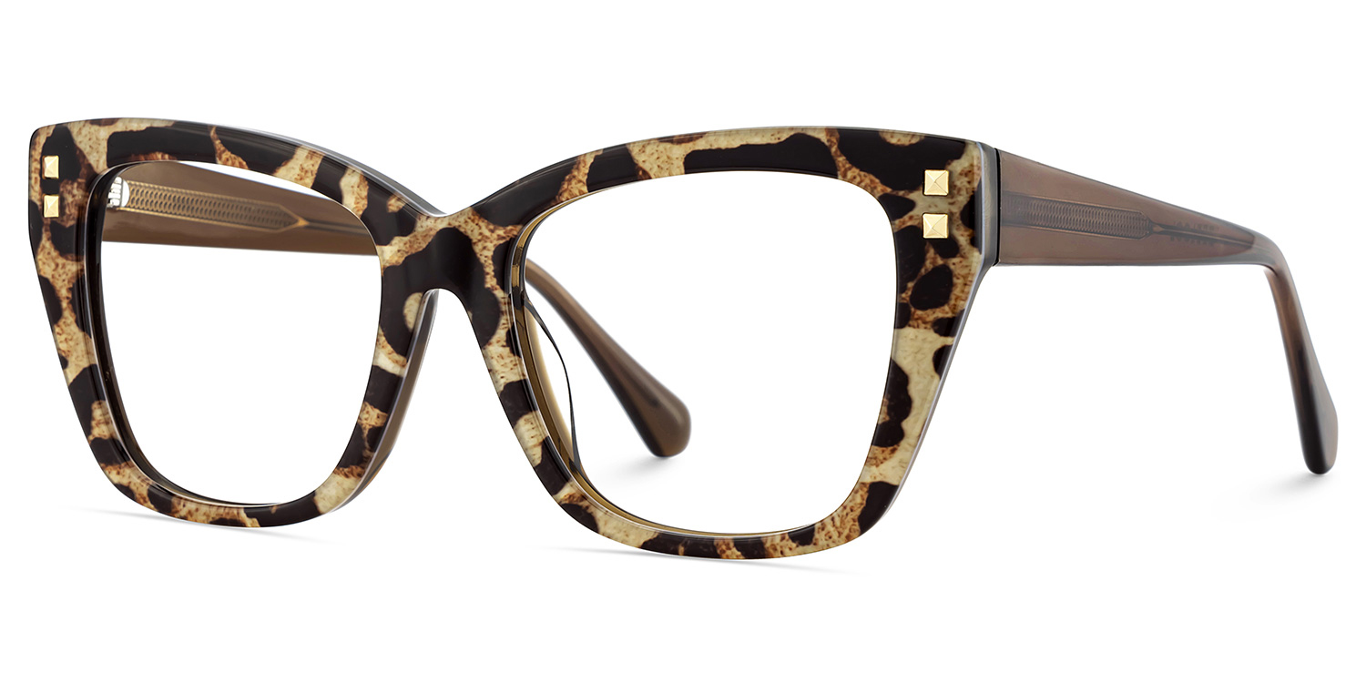 Tessia Leopard Square Glasses Women's Glasses | ZEELOOL Canada4