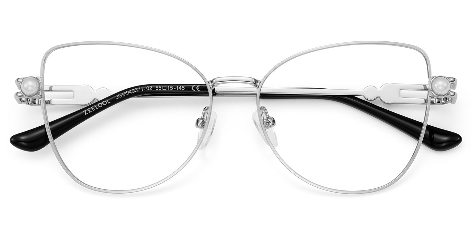 Gaga Eyeglasses in Cat Eye Sliver Frame | ZEELOOL Canada3