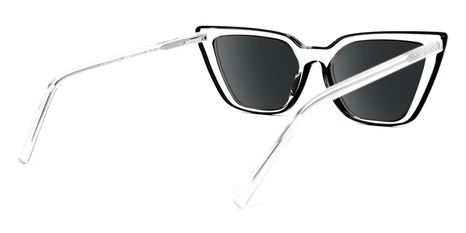 Yosef Cyber Women Black and Clear Cat Eye Frames Sunglasses3