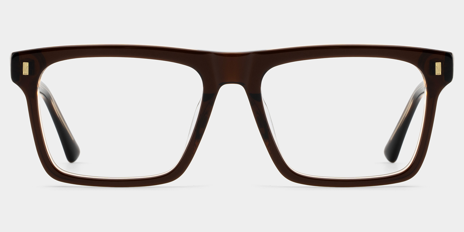 Henry Rectangle Brown Glasses0