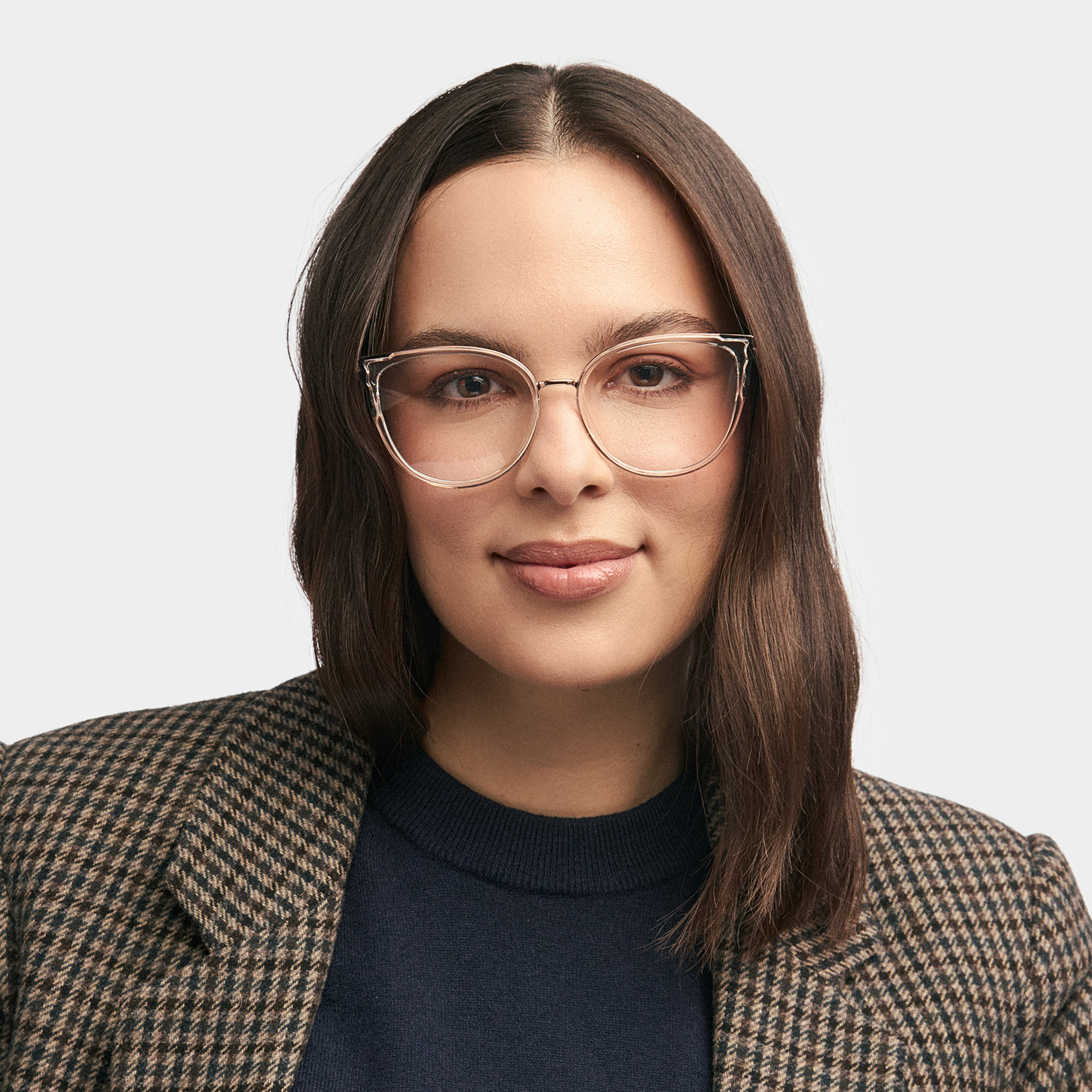 ZEELOOL Estrada Cateye Black-Crystal Glasses