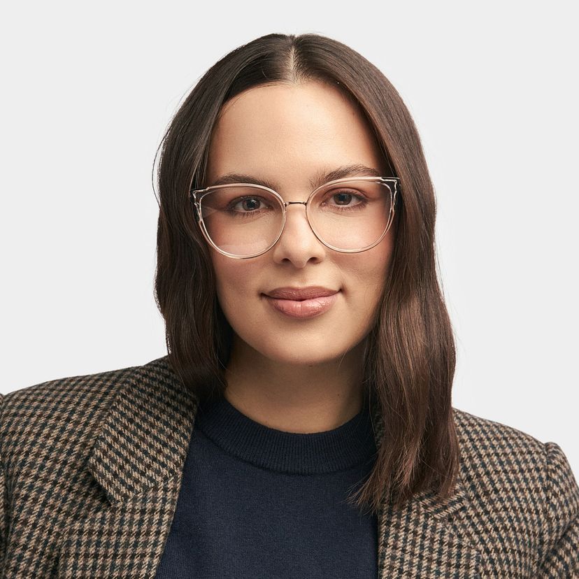 Estrada Cateye Black-Clear Glasses