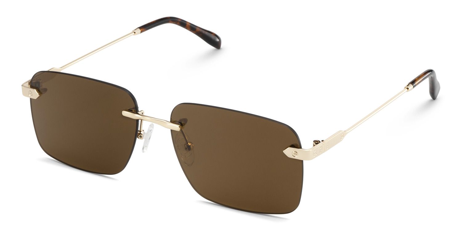 Rey Gold Rectangle Sunglasses Online | ZEELOOL Canada2