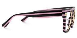 Taylor Black Pink Striped Square Glasses2