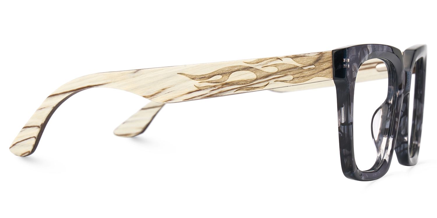 Cabdi Gray and Black Marble Glasses with Square Design2