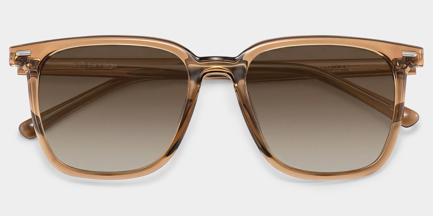 Eliza Square Light Brown Full Rim Sunglasses | ZEELOOL CA1