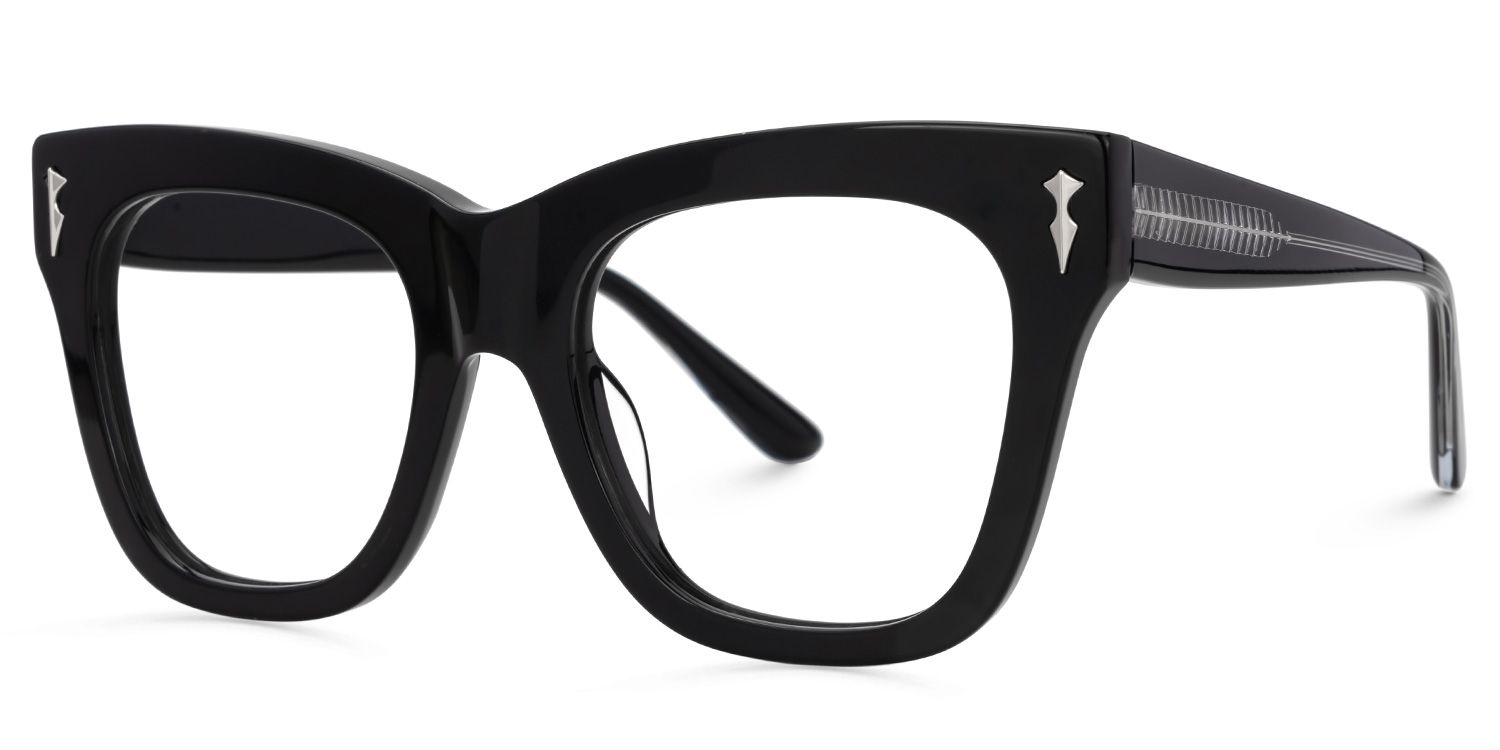 Grabar Black Square Frames Glasses for Women | ZEELOOL Canada1