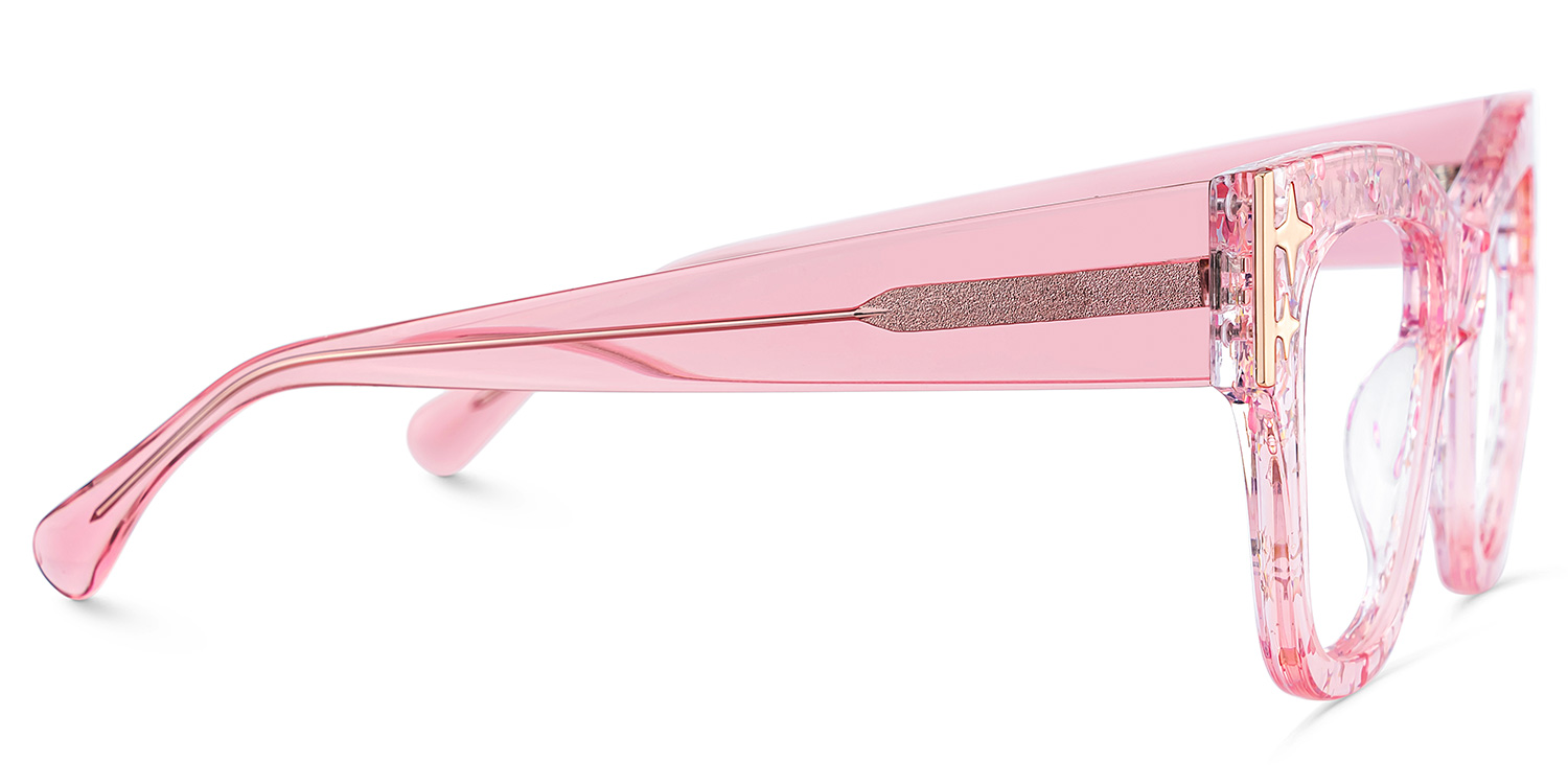 Minfia Square Pink Glasses5