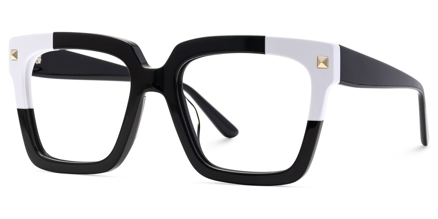 Glendalis Square Black and White Frames for Glasses  | ZEELOOL Canada1