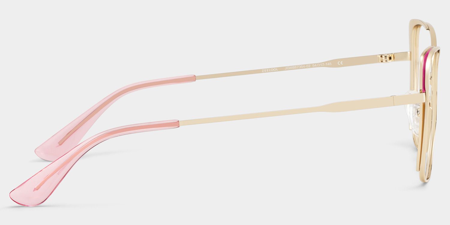 Tessa Pink Gold Frame Glasses with Cat eye Frame Online | ZEELOOL Canada4