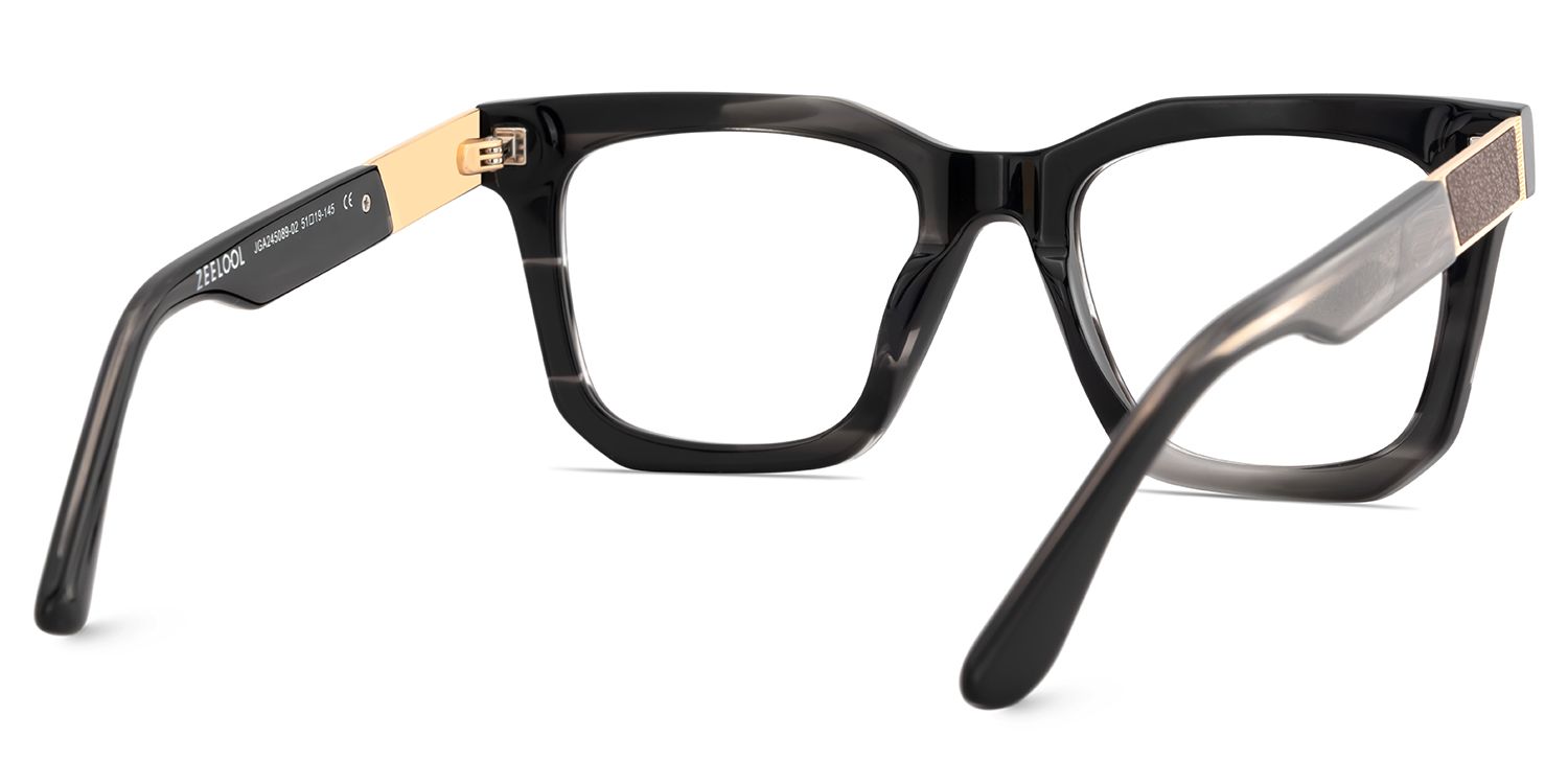 Nichole Square Black Frame Eyeglasses for Men | ZEELOOL Canada5