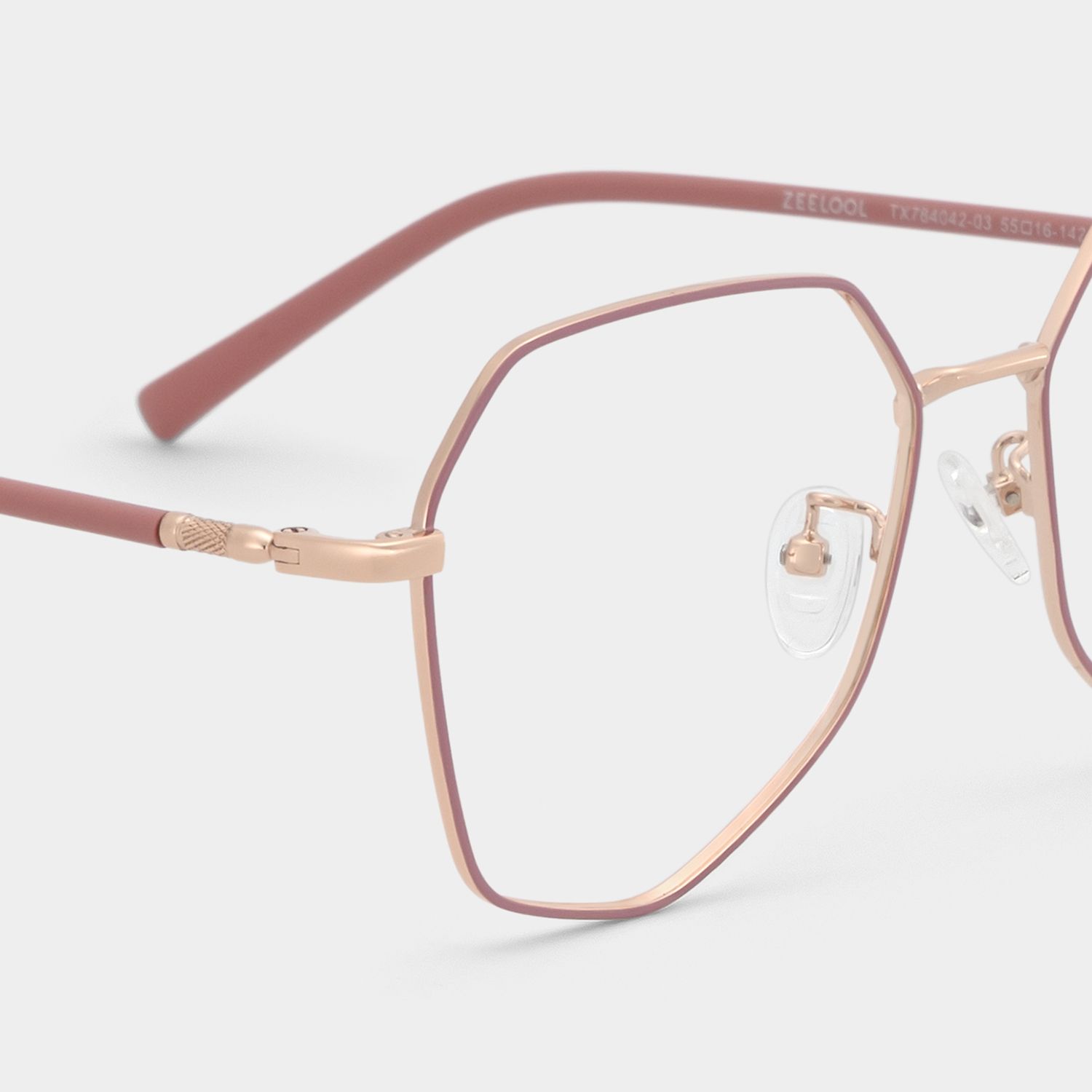 Bivins Geometric Pink Glasses | ZEELOOL Canada6