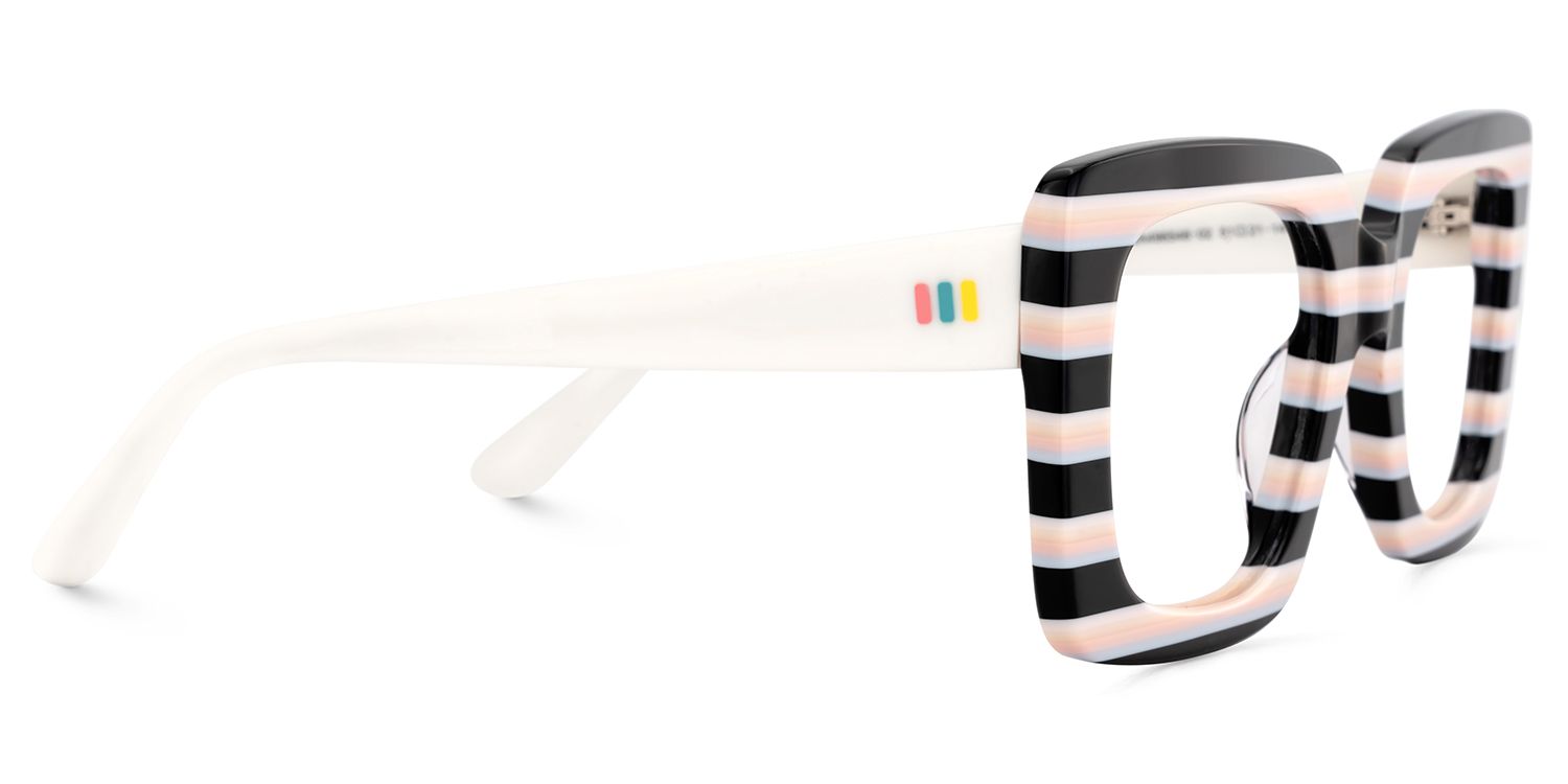 Dianna Rainbow Rectangle Thick Frame Glasses | ZEELOOL Canada4