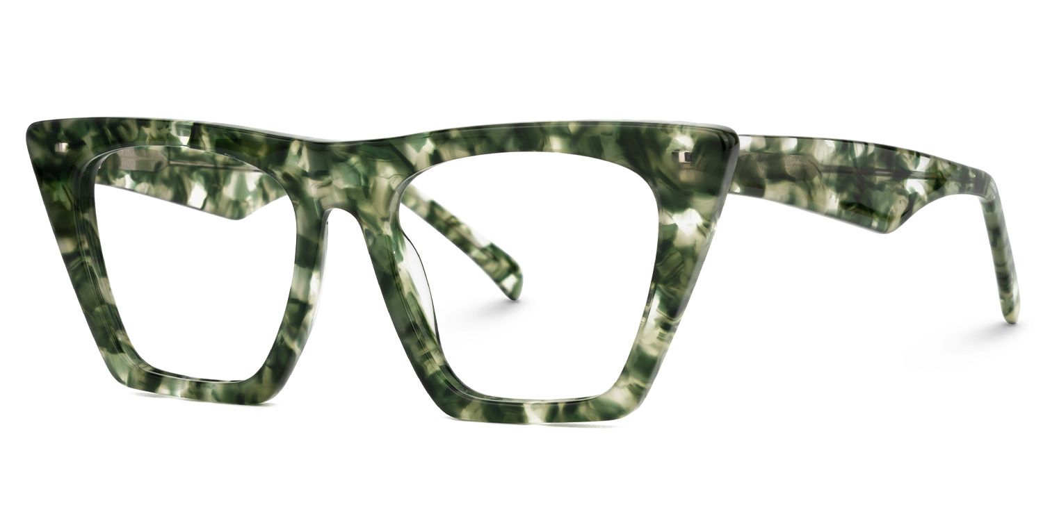 Cecile Cat Eye Green-Floral Glasses | ZEELOOL Canada1
