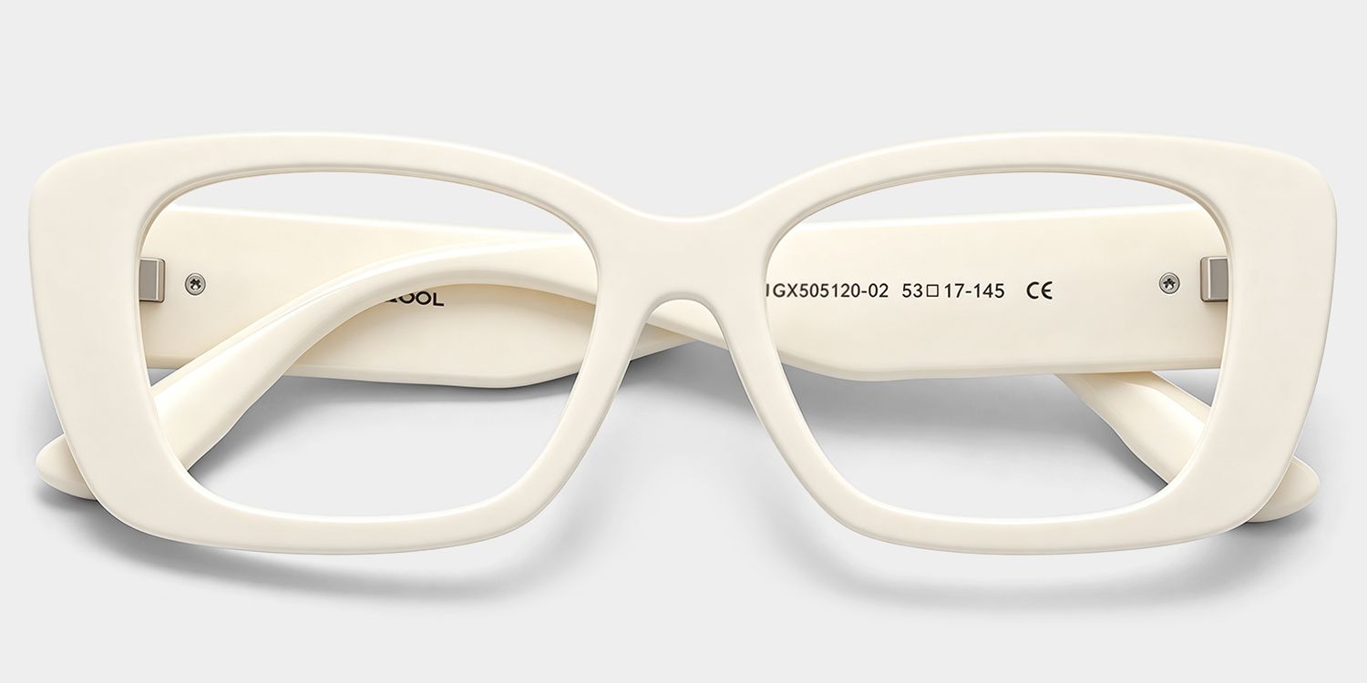 Hannah White Rectangle Frame Eyeglasses | ZEELOOL2