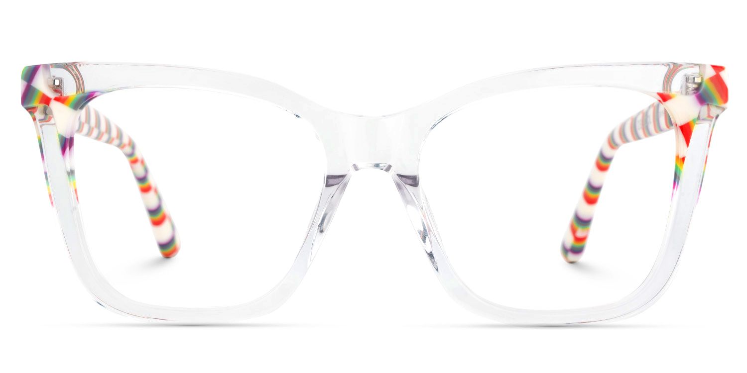 Square Clear Acetate Frame Eyeglasses | ZEELOOL Canada1