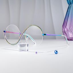 Jaila Iridescent Round Glasses0