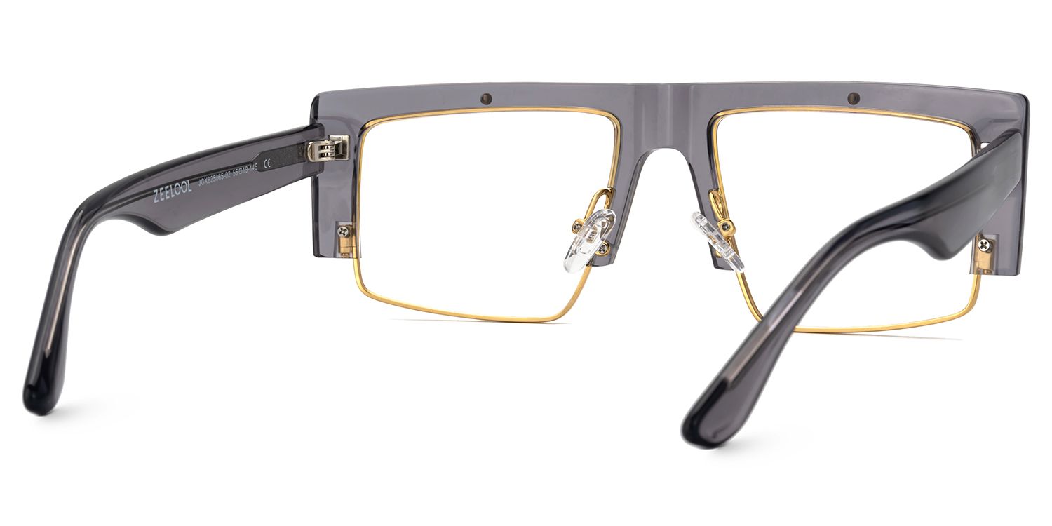 Maldonado Rectangle Grey Transparent Glasses | ZEELOOL Canada4