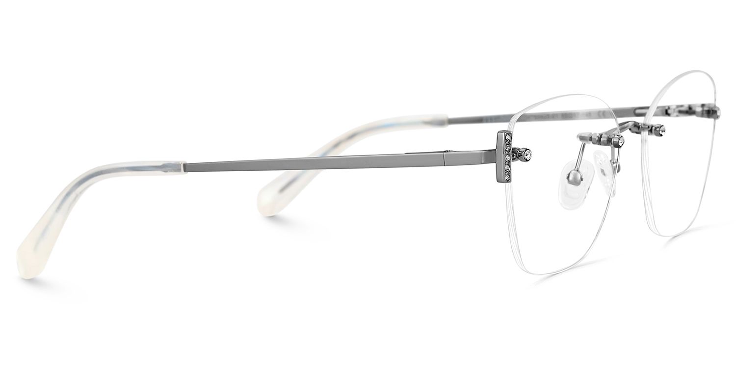 Silver Rectangle Jaxon Glasses with Rimless | ZEELOOL Canada4