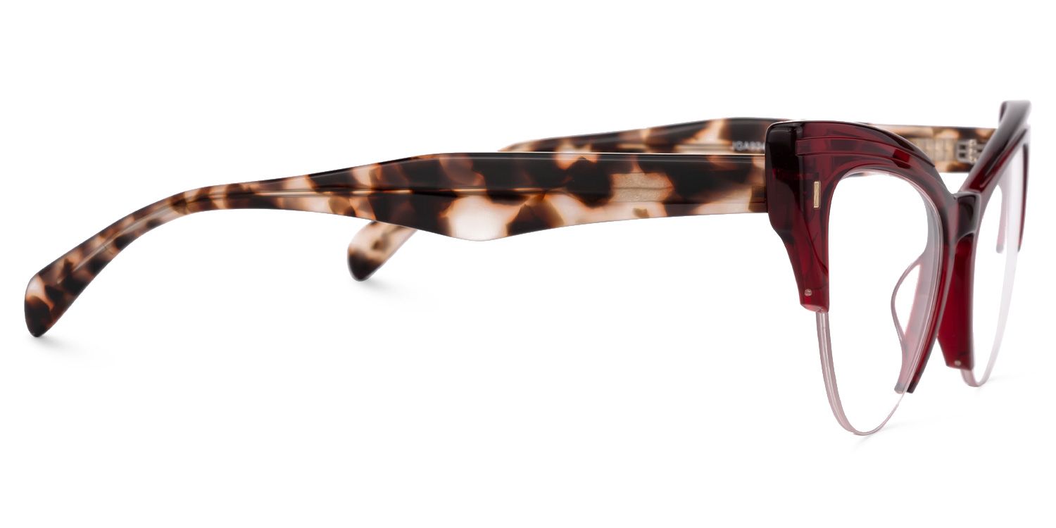 Castealia Red Eyeglasses with Cateye Shape | ZEELOOL Canada2