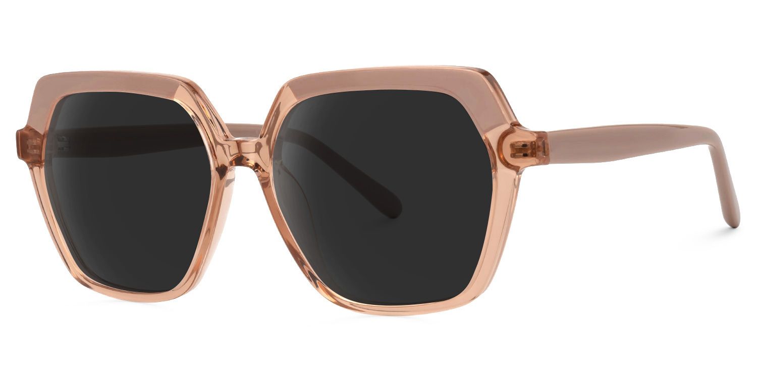 Norah Beige Geometric Sunglasses to Frame Your Face | ZEELOOL CA1