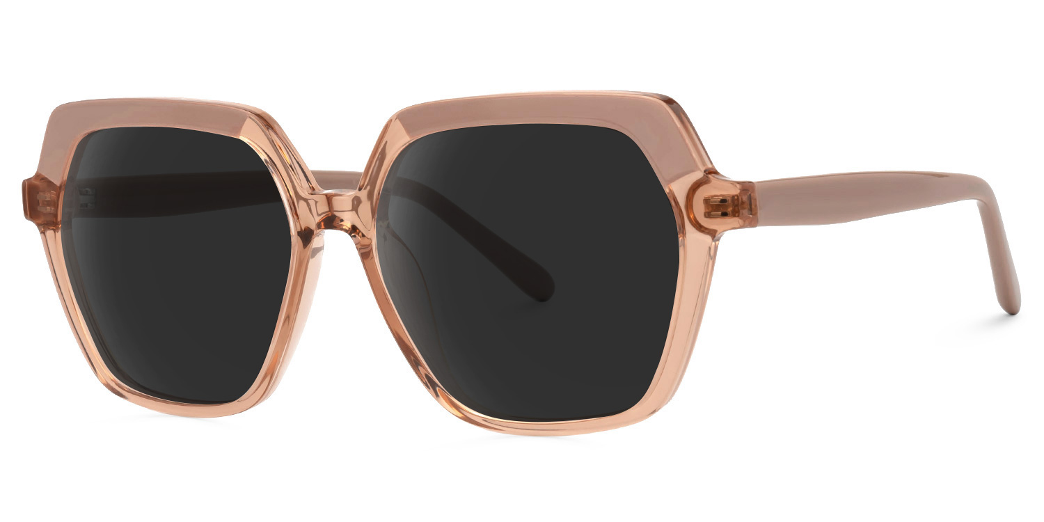Norah Geometric Champagne Sunglasses | ZEELOOL Canada1