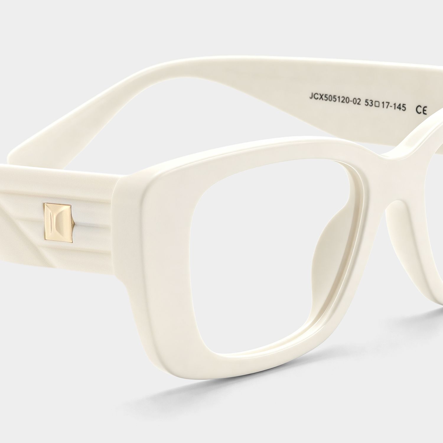 Hannah White Rectangle Frame Eyeglasses | ZEELOOL5