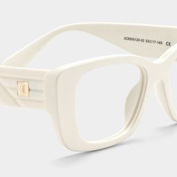 Hannah White Rectangle Glasses5